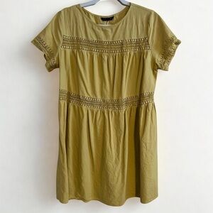 SHEIN Yellow Lace Trim Dress